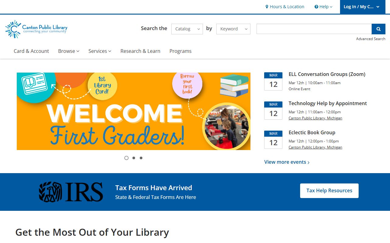 Canton Public Library genealogy resources in Canton Township