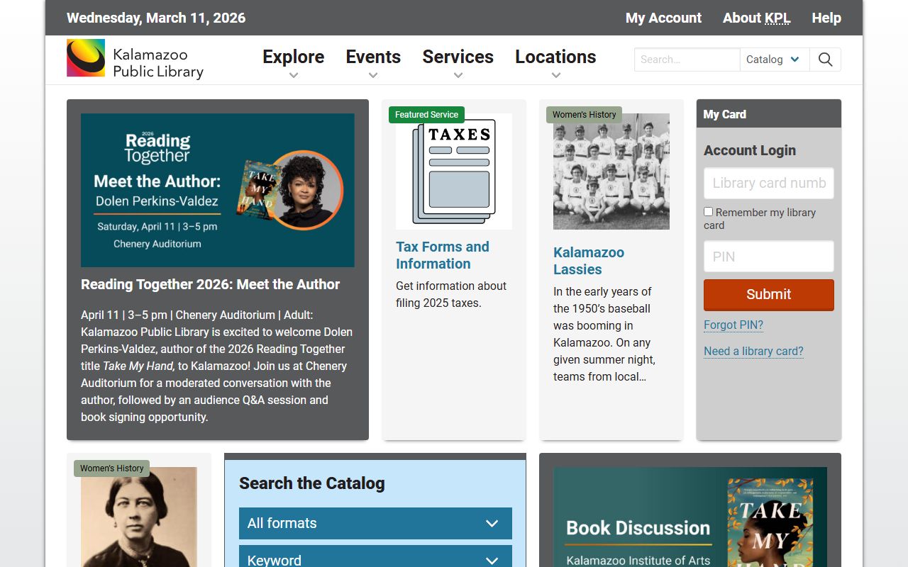 Kalamazoo Public Library local history room for genealogy research