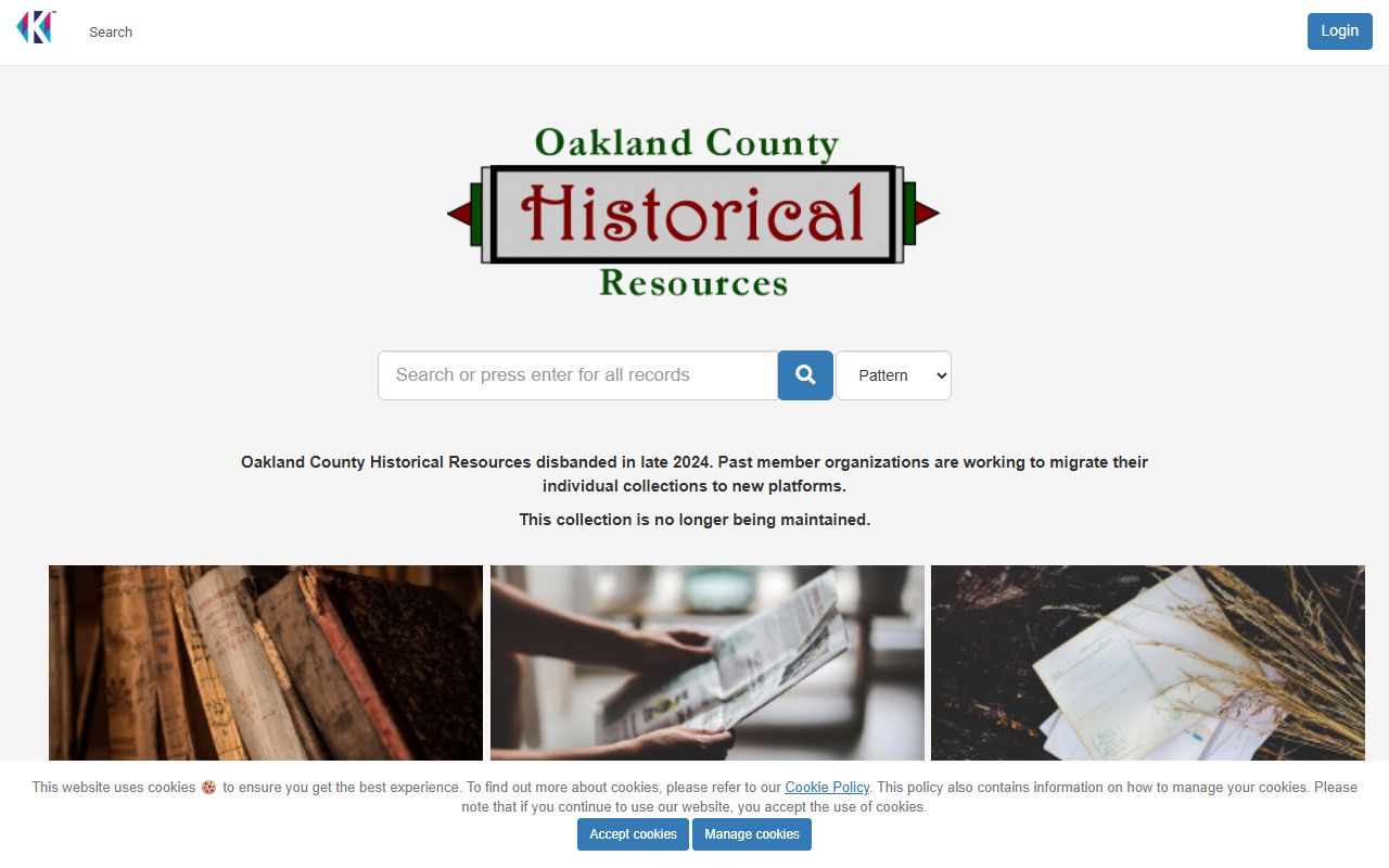 Oakland County Historical Resources digital archives for genealogy