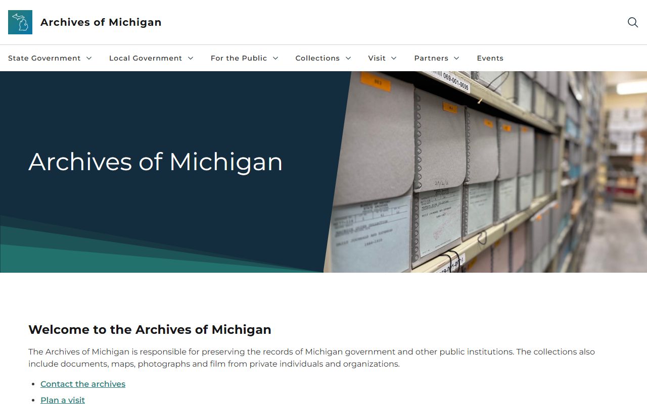 Archives of Michigan in Lansing - genealogy records and vital records