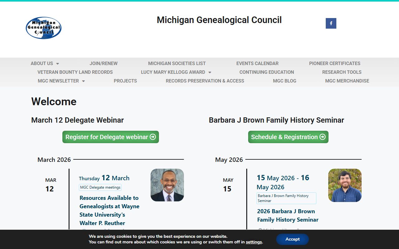 Michigan Genealogical Council website - county genealogy societies statewide